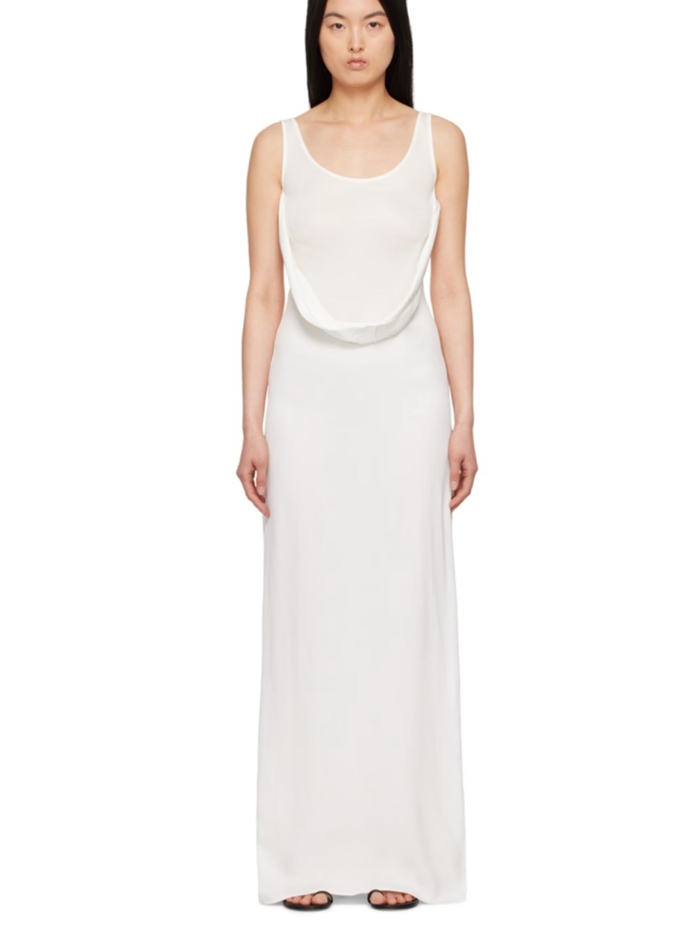 Christopher Esber White Arced Overlay Maxi Dress